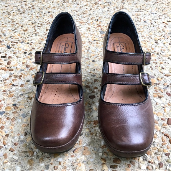 Clarks | Shoes | Clarks Artisan Mary Jane Double Strap Heels 75 | Poshmark